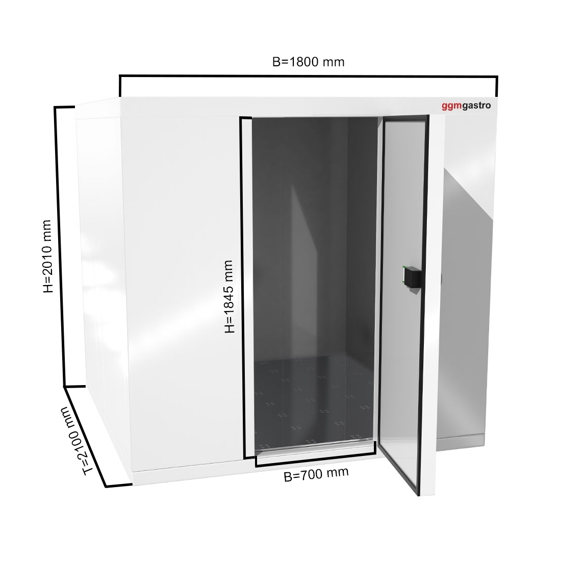 Cold room - 1.8 x 2.1 m - height: 2.01 m - 5.88 m³