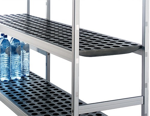 Shelf set aluminium - L-shape - overall depth: 360 mm