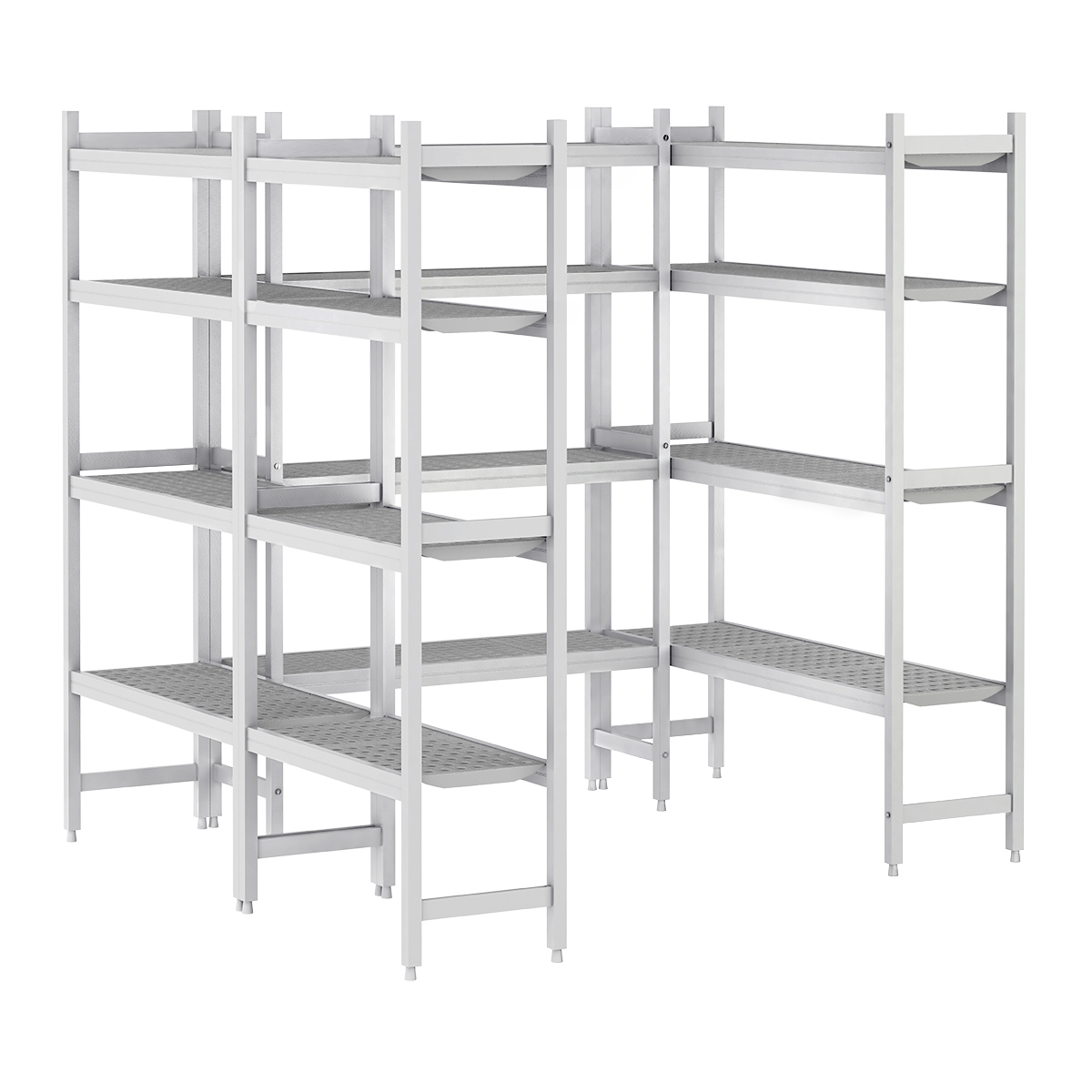Shelf set aluminium - U-shape - overall depth: 460 mm