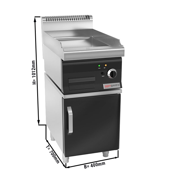 Electric roasting plate - smooth (4 kW) incl. base frame | grill plate | griddle plate | roaster | griddle | grill | gastronomy
