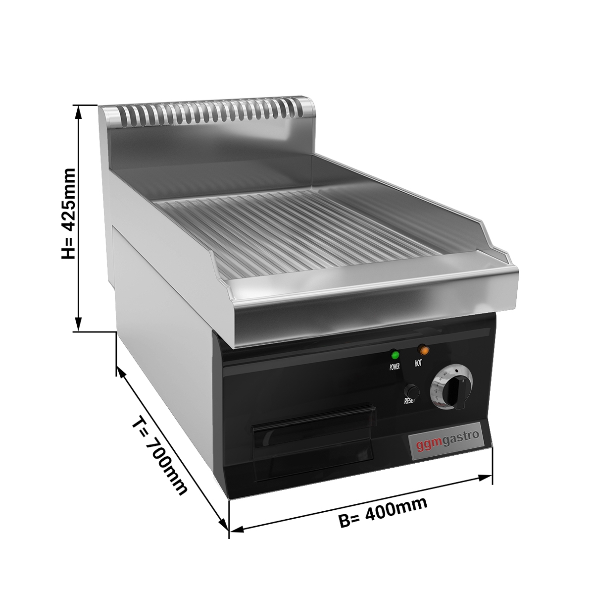 Electric griddle - grooved (4 kW)