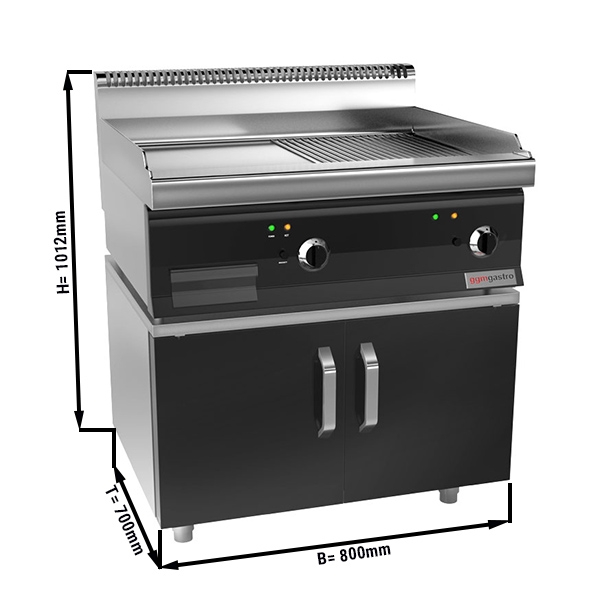 Electric griddle - smooth (8 kW) incl. base frame | grill plate | griddle plate | roaster | griddle | grill | gastronomy