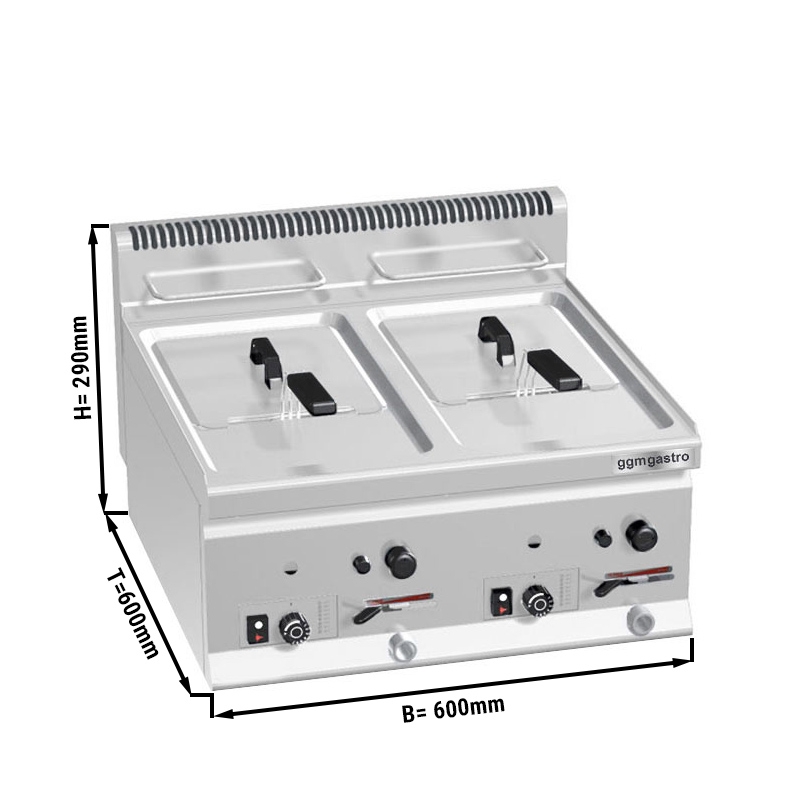 Gas deep fryer 8+8 litres (13,2 kW)