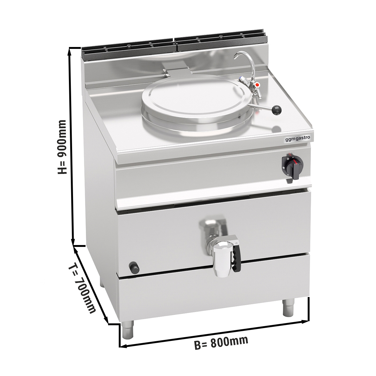 Gas cooking kettle 55 litres (15.5) - Indirect heating