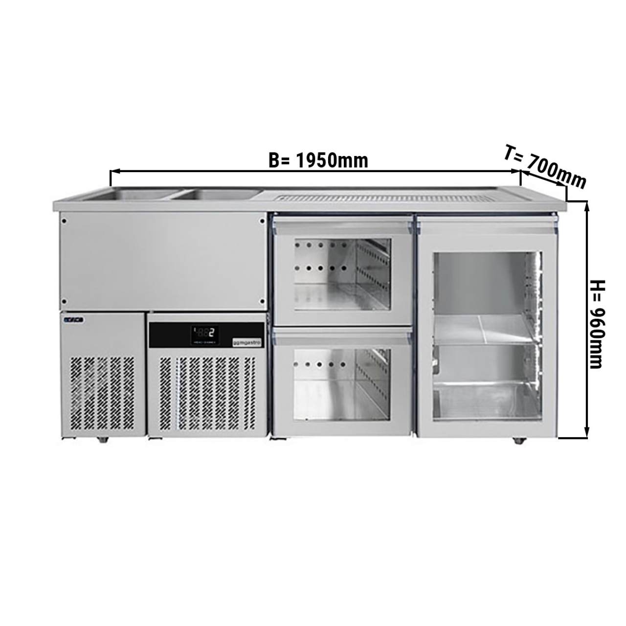 Beer tap counters BF glass - 1,9 m