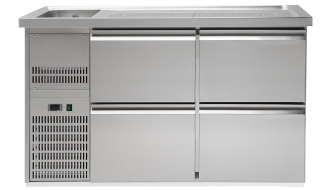 Beer counter 1,5 x 0,7 m - with 4 drawers 1/2