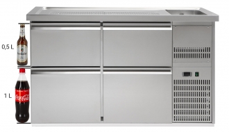 Beer refrigerated 1,5x0,7m - with 4 drawers 2/5 3/5
