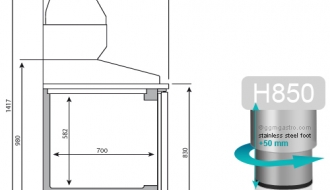 Pizza preparation refrigerated (EN) - with 2 doors and granite top