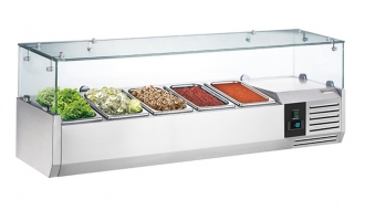 Saladbar unit PREMIUM 1,2 m x 0,43 m - for 5x 1/4 GN containers