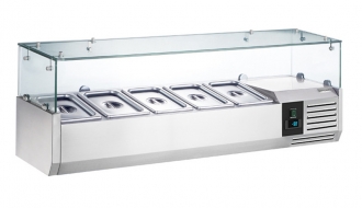 Saladbar unit PREMIUM 1,2 m x 0,43 m - for 5x 1/4 GN containers