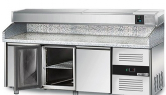 Refrigerated pizza table PREMIUM 2,0 x 0,8 m - with 3 doors