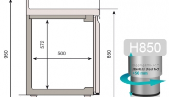 Refrigerated table - with 4 glass doors
