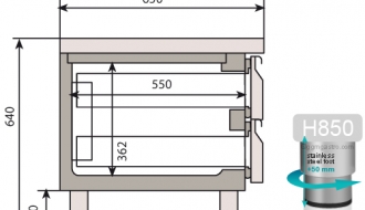 Refrigerated substructure (GN) with 4 drawers 1/3