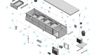 Refrigerated substructure (GN) with 8 drawers 1/3
