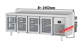 Refrigerated table - with 4 glass doors