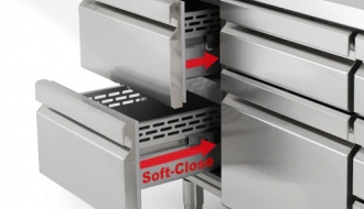 Refrigerated table (GN) - with 1 door and 2 drawers 1/2