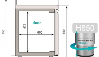 Refrigerated table (GN) - with 3 doors