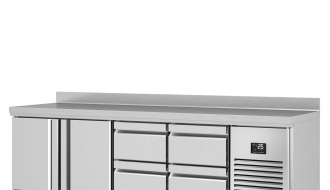 Refrigerated table (GN) - with 2 doors and 4 drawers 1/2
