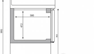 Refrigerated table (GN 1/1) - with 2 doors and 2 drawers
