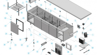 Bakery refrigerated table (EN) - with 4 doors