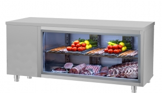 Kühltisch mit Glasfront - 1,8 x 0,7 m