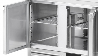 Saladette / Kühltisch PREMIUM - 1,37 x 0,7 m - mit 2 Türen & 2 Schubladen 1/2