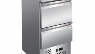 Saladette counter / refrigerated table PREMIUM - 0,43 m x 0,7 m - with 2 drawers