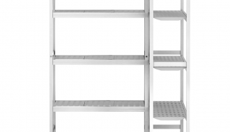 Shelf set aluminium (anodised) - L-shape - overall depth: 460 mm