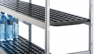 Shelf set aluminium (anodised) - L-shape - overall depth: 460 mm