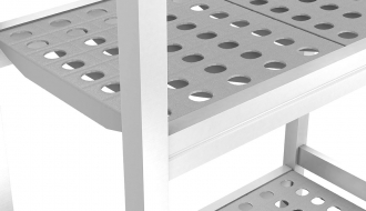 Shelf set aluminium (anodised) - L-shape right - overall depth: 360 mm