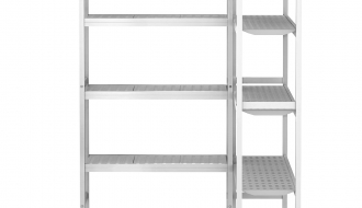 Shelf set aluminium - L-shape - overall depth: 360 mm