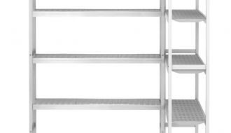 Shelf set aluminium - L-shape - overall depth: 460 mm