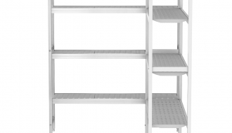 Shelf set aluminium - L-shape left - overall depth: 460 mm