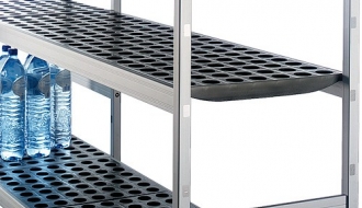 Shelf set aluminium - L-shape left - overall depth: 460 mm