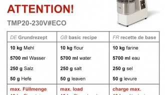Dough kneading machine 20 liters - 230 Volt
