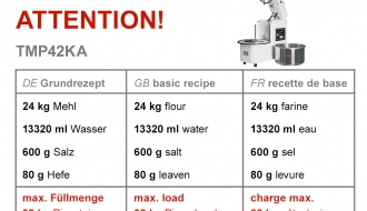 Dough machine 42 litres / 38 kg / + 2 speeds - 400 volt
