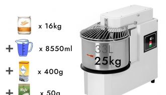 Dough kneading machine 33 liters / 25 kg - 400 Volt