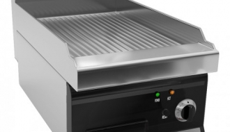 Electric griddle - grooved (4 kW) incl. base frame | grill plate | griddle plate | roaster | griddle | grill | gastronomy