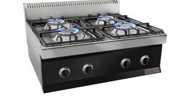 Gas stove 4x burners (23 kW) with pilot flame