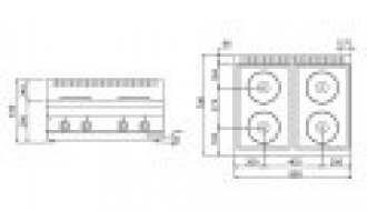 Electric stove 4x plates round (10.4 kW)
