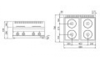 Elektroherd - 4x Platten Rund (8 kW) - inkl. Unterbau mit 2 Türen