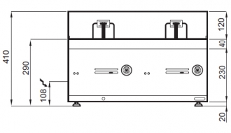 Electric deep fryer 10+10 litres (12 kW)