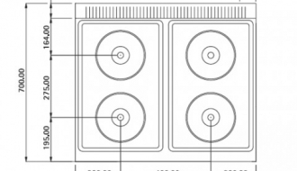 Electric stove 4x plates round (10.4 kW) - 230V