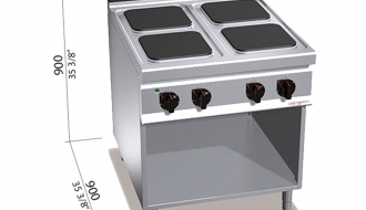 Electric cooker with 4 square plates (14 kW)