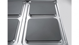 Electric stove with 4 angular plates (14 kW) + electric oven - static (7.5 kW)
