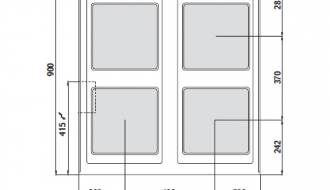 Electric stove with 4 angular plates (14 kW) + electric oven - static (7.5 kW)