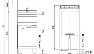 Gas deep fryer - 20 litres (17,5 kW)