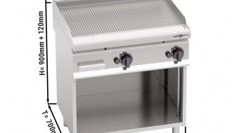 Gas frying plate - grooved (13,8 kW)
