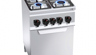 Gas stove 4xburner (12,4 kW) + Electric convection oven (3 kW)