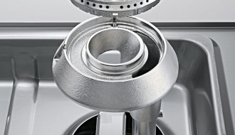 Simmer plate + gas stove with 4 burners (28 kW)